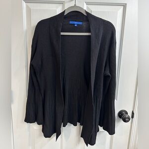 Apt. 9 Black Open-Front Ribbed Cardigan